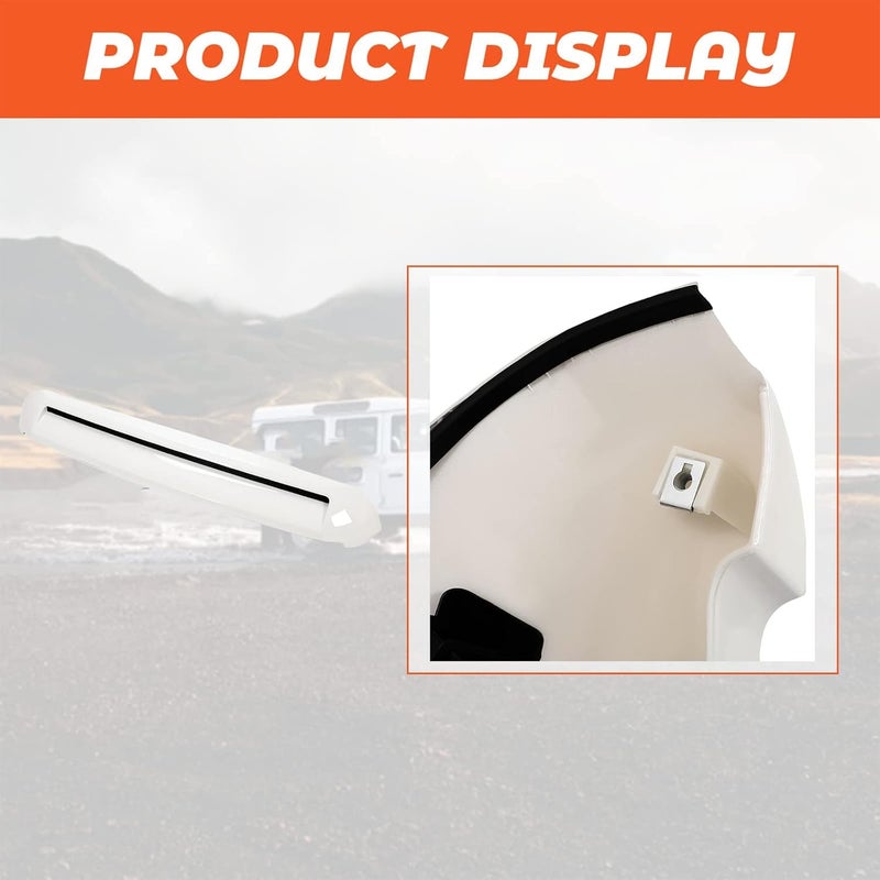 Kojem Hood Bulge Molding Compatible with 2014-2021 Toyota Tundra Front Upper Grille White Hood Scoop - Image 3